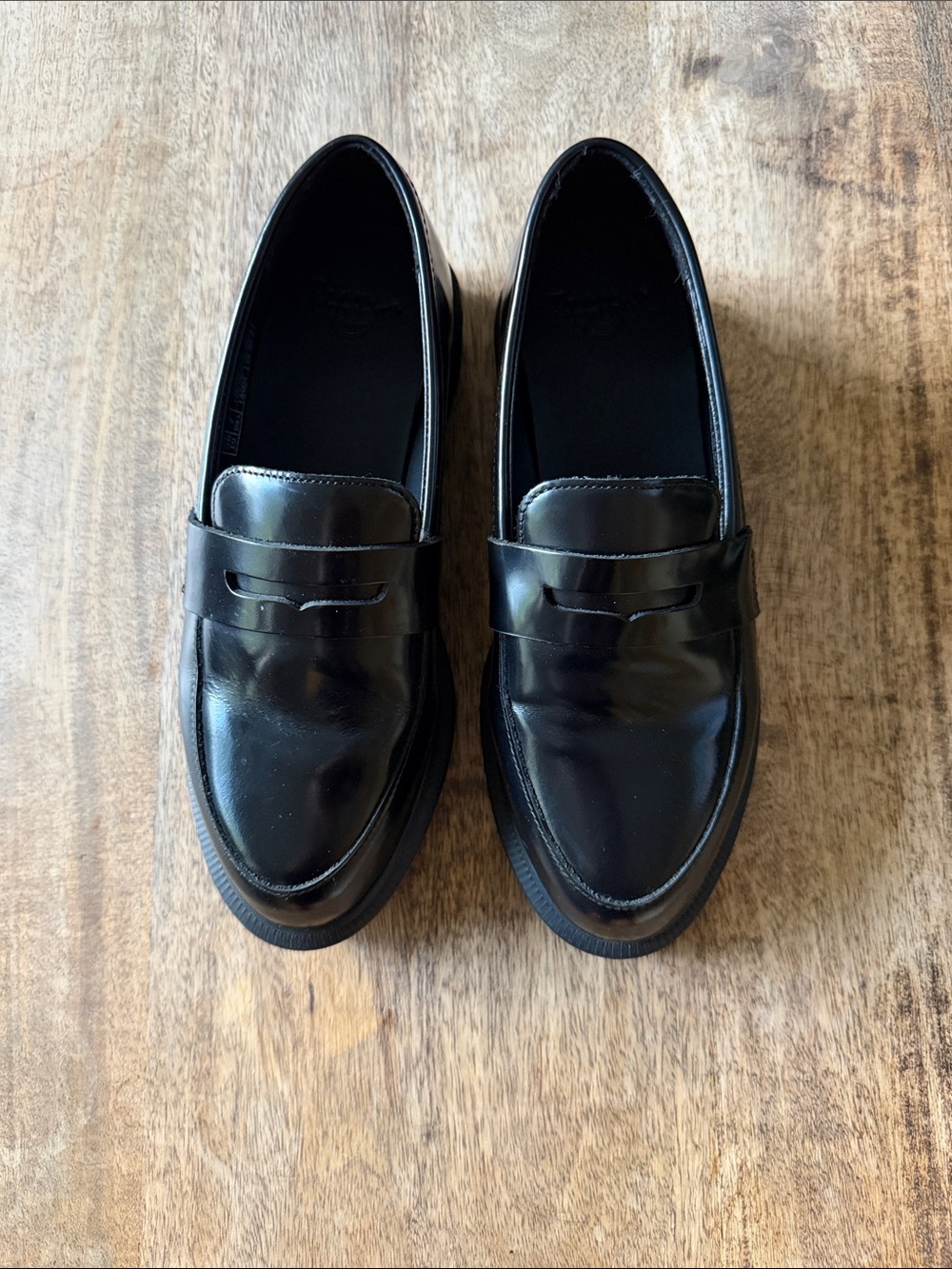 Dr. Martens Black Leather Women's Penny Loafers